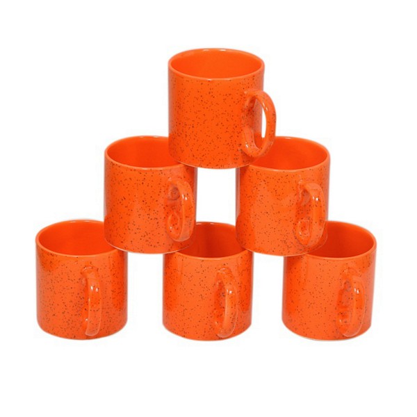 Elegant Ceramic Orange Tea Cups
