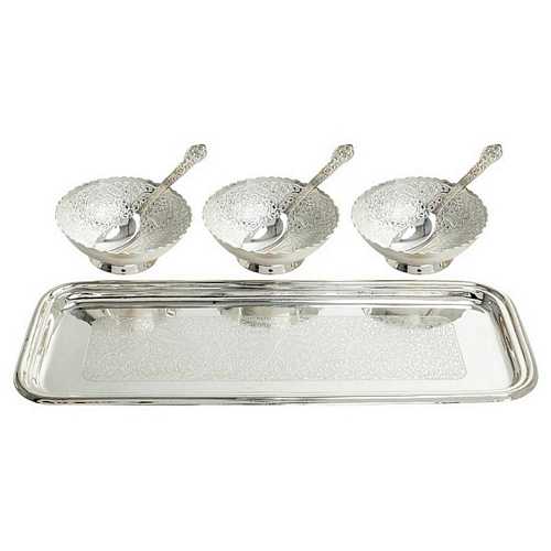 Silver Plated Bowls Set for Diwali and Dhanteras Gift