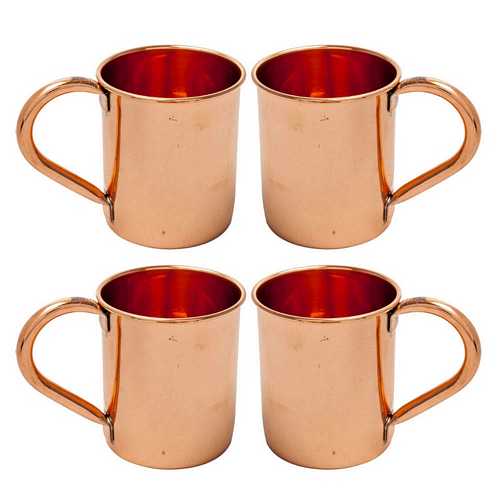 100 % Pure Copper Mugs Set of 4