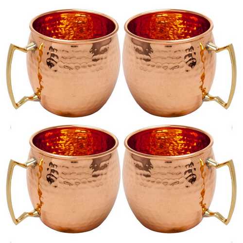 4 Pcs Moscow Mule Hammered Copper Mugs
