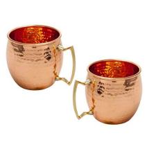 2 Pcs Moscow Mule Hammered Copper Mugs