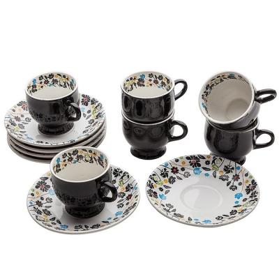 Ceramic Tea Cups and Saucers Set